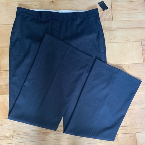 Tahari Pants - Tahari Charcoal Black Gray Pin Striped Dress Pants Womens Size 14 New With Tag